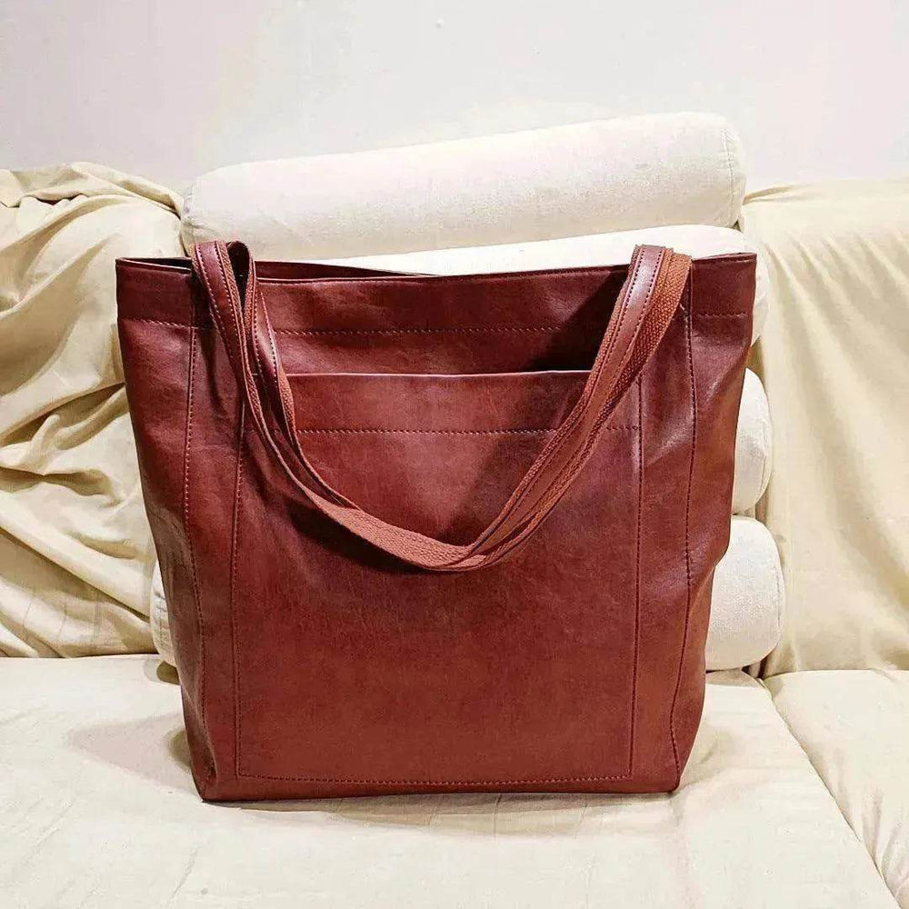Retro Shoulder Bag Big Pocket Oil Wax Totes - EX-STOCK Canada