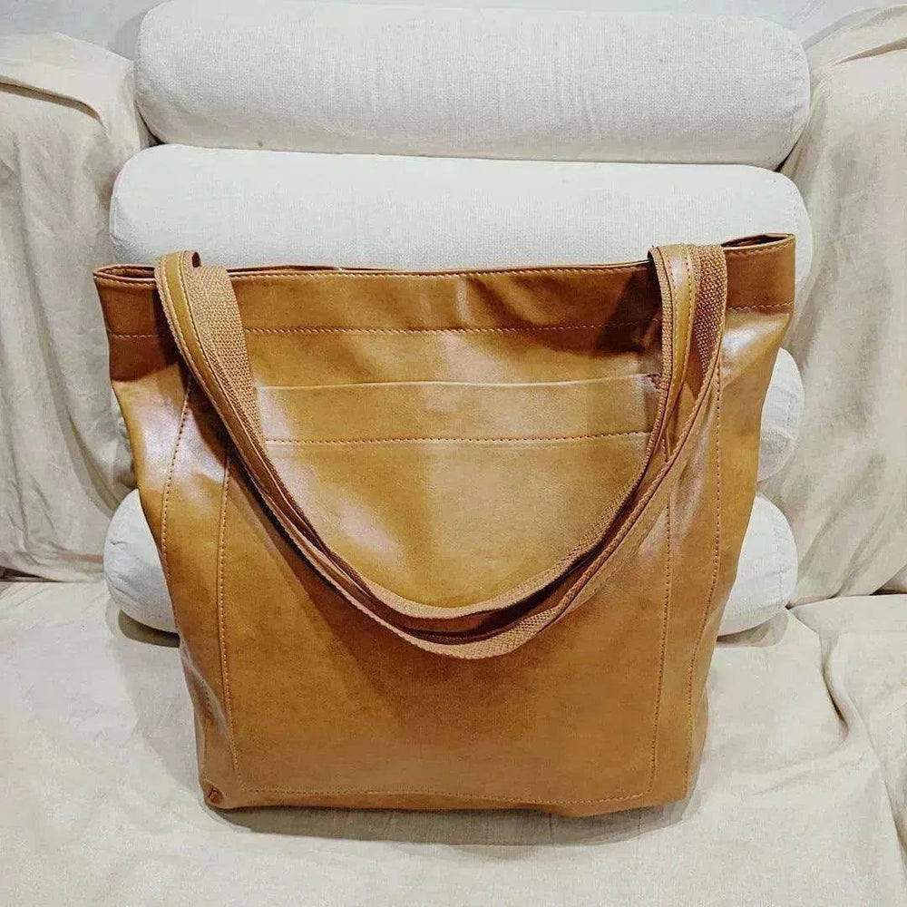 Retro Shoulder Bag Big Pocket Oil Wax Totes - EX-STOCK Canada