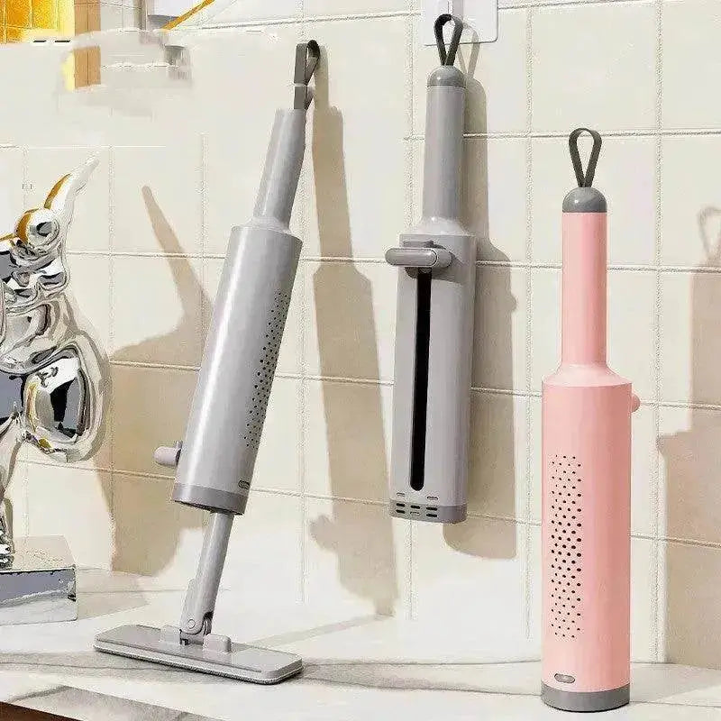 Rotatable Self-Squeeze Mini Mop With Crevice Brush Hand Wash-Free Flat Squeeze Mop With 2 Reusable Microfiber Pads, Microfiber Mop For Wet Dry Use Self Wringing Flat Mop For Floor Cleaning - EX-STOCK Canada