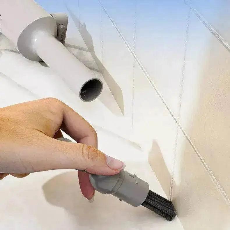 Drehbarer Self-Squeeze Mini-Mopp mit Ritzenbürste, Handwaschfreier Flachmopp zum Auspressen mit 2 wiederverwendbaren Mikrofaser-Pads, Mikrofaser-Mopp für Nass- und Trockenanwendung, Selbstwringender Flachmopp zur Bodenreinigung - EX-STOCK Canada