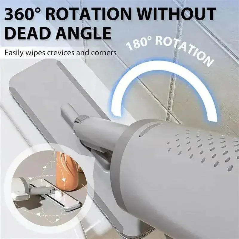 Rotatable Self-Squeeze Mini Mop With Crevice Brush Hand Wash-Free Flat Squeeze Mop With 2 Reusable Microfiber Pads, Microfiber Mop For Wet Dry Use Self Wringing Flat Mop For Floor Cleaning - EX-STOCK Canada