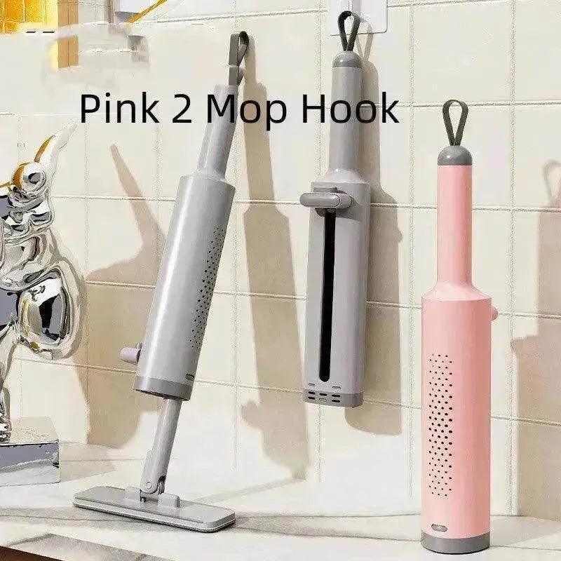 Drehbarer Self-Squeeze Mini-Mopp mit Ritzenbürste, Handwaschfreier Flachmopp zum Auspressen mit 2 wiederverwendbaren Mikrofaser-Pads, Mikrofaser-Mopp für Nass- und Trockenanwendung, Selbstwringender Flachmopp zur Bodenreinigung - EX-STOCK Canada