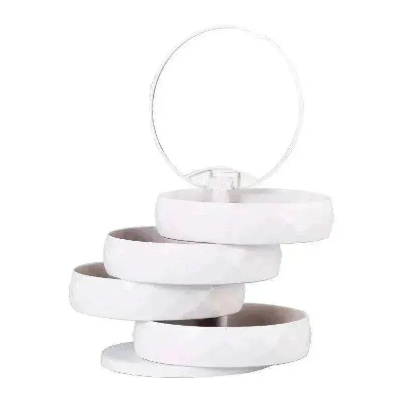 Rotating Multi layer Flannel Belt Mirror Jewelry Box - EX-STOCK Canada