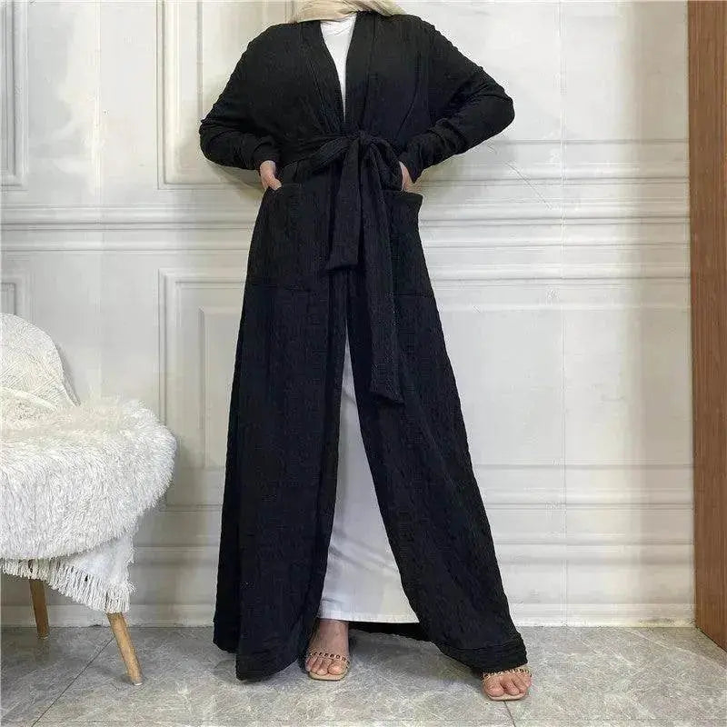 Round Edge Cardigan Sweater Arab Long Jacket - EX-STOCK Canada