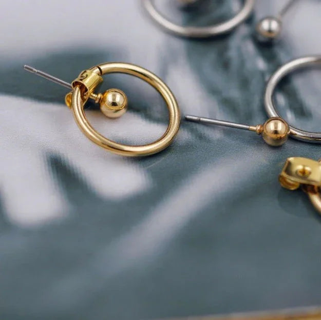 Pendientes Redondos de MetalEX-STOCK Canada