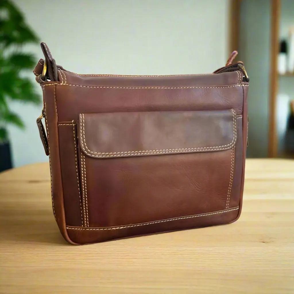 Sac organiseur est-ouest en cuir pleine fleur Rugged EarthEX-STOCK Canada