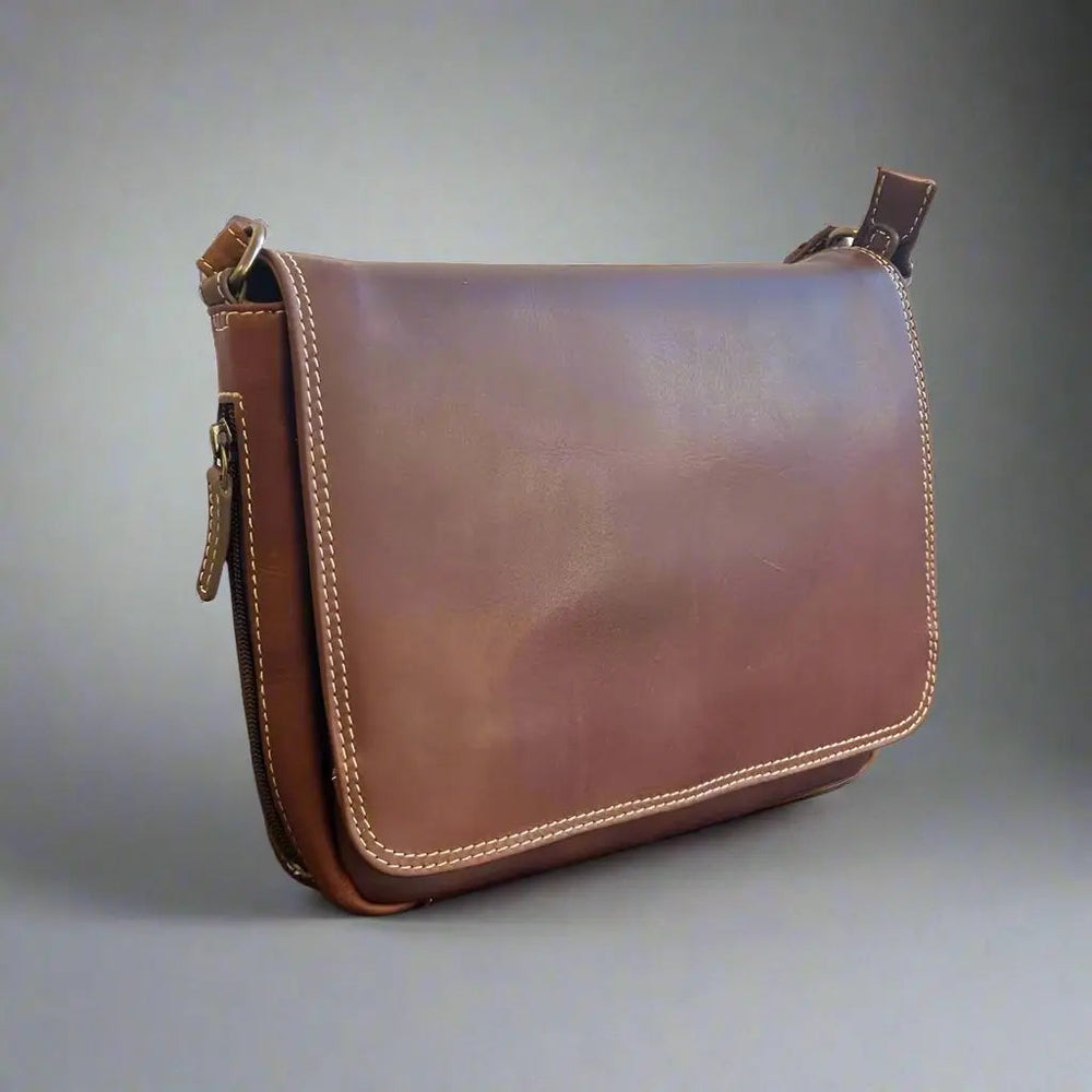 Borsa Organizer Orientata Est-Ovest in Pelle pieno fiore Rugged EarthEX-STOCK Canada