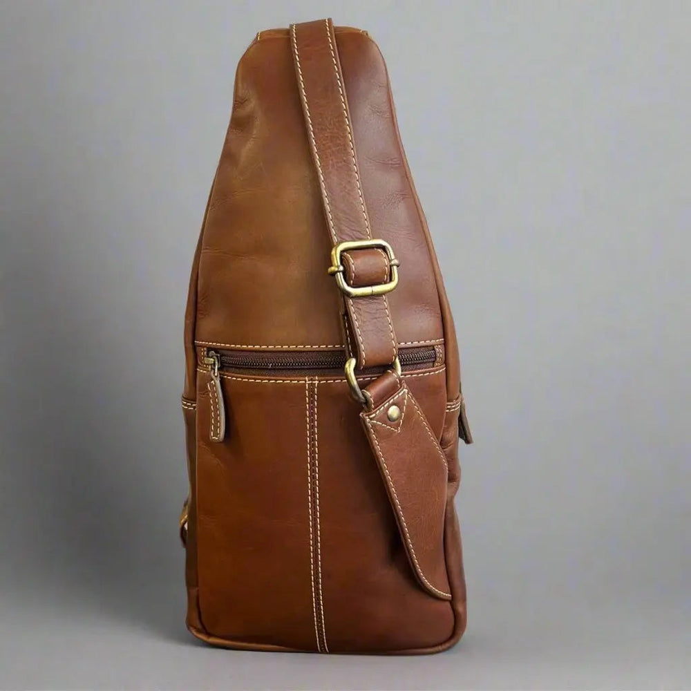 Zaino a Tracolla in Pelle Naturale Rugged EarthEX-STOCK Canada