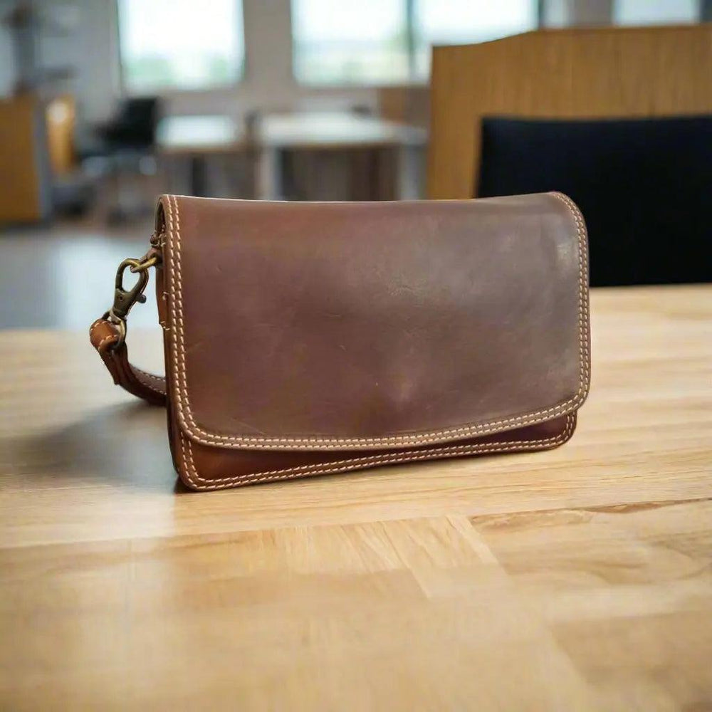 Borsa Organizer Piccola in Pelle Piena RugosaEX-STOCK Canada