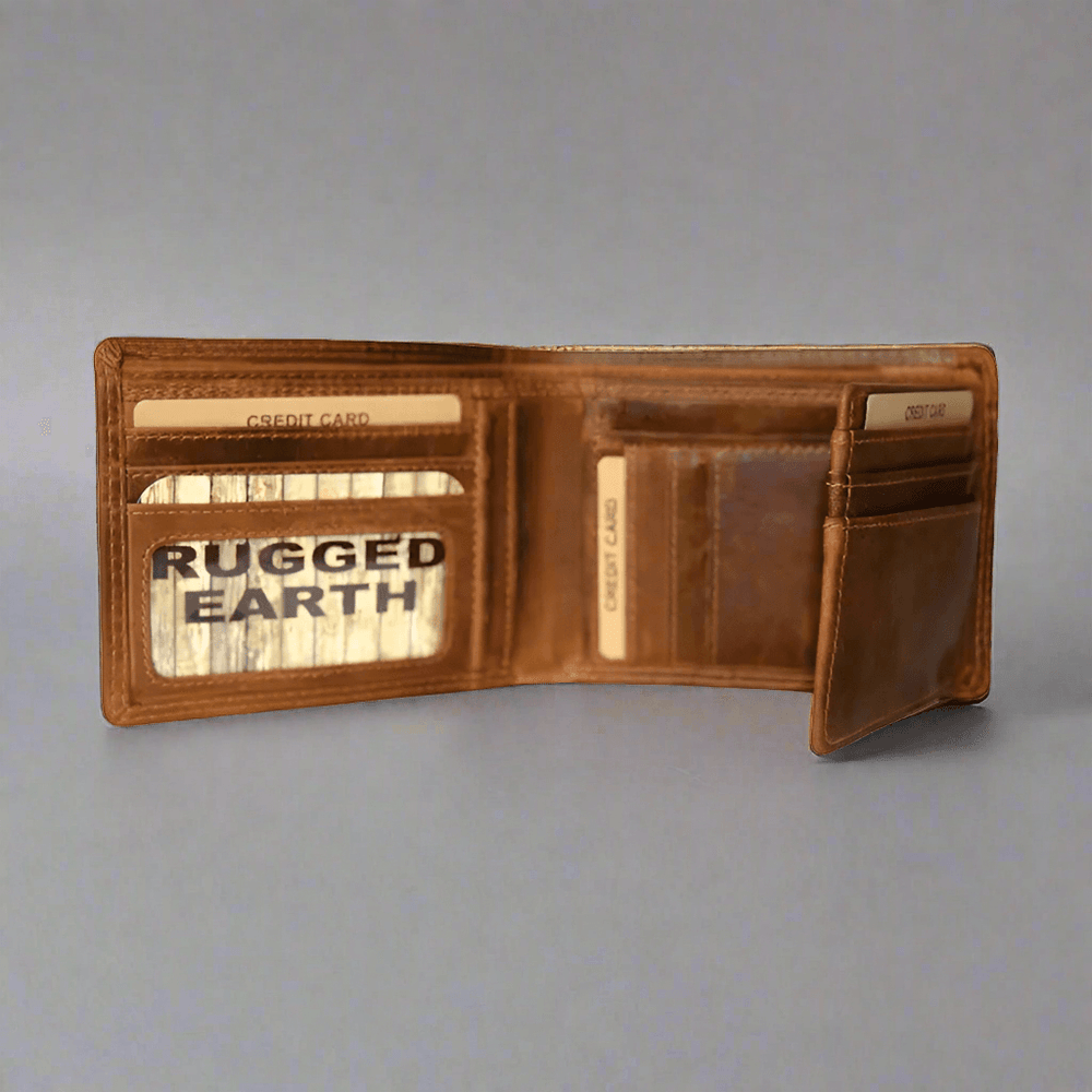 Portafoglio da uomo Rugged Earth in pelle con due anteEX-STOCK Canada