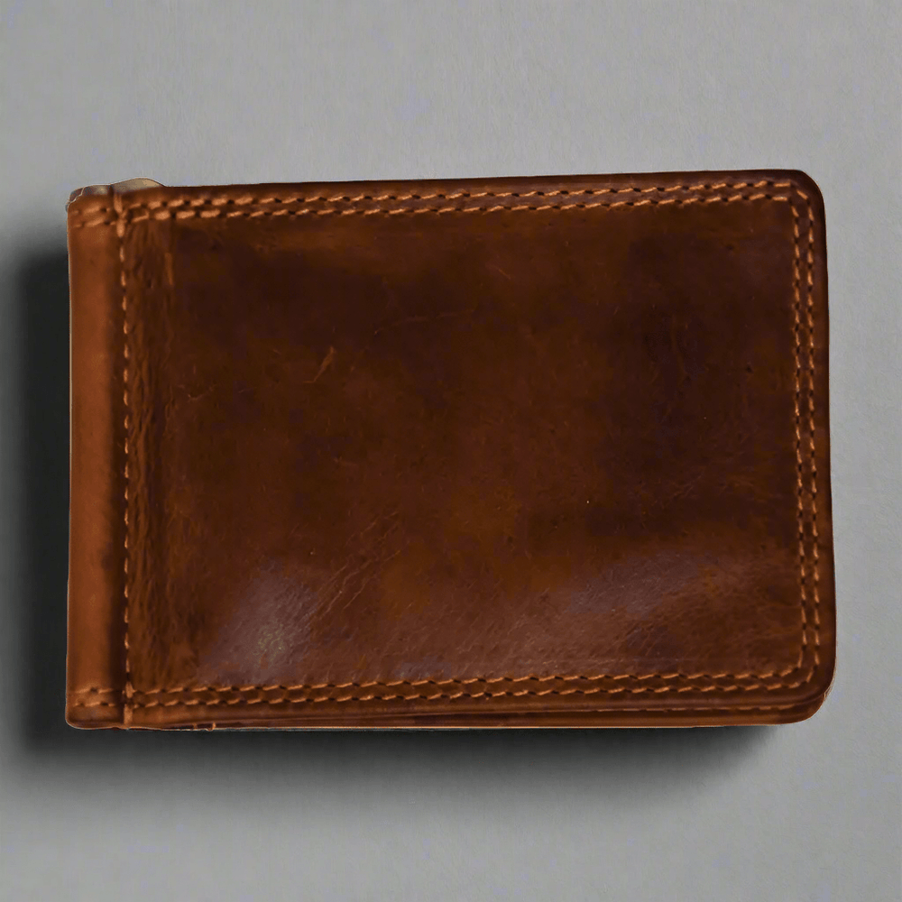 Portafoglio da uomo Rugged Earth in pelle con clip per soldiEX-STOCK Canada