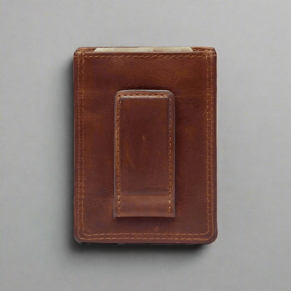 Portafoglio da uomo Rugged Earth in pelle con clip per soldiEX-STOCK Canada