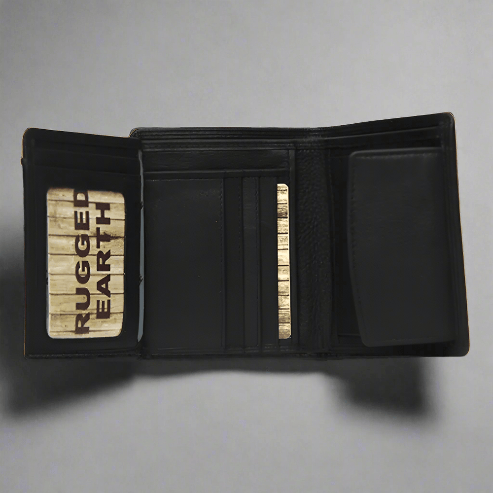 Portafoglio da uomo Rugged Earth in pelle con tasca porta moneteEX-STOCK Canada