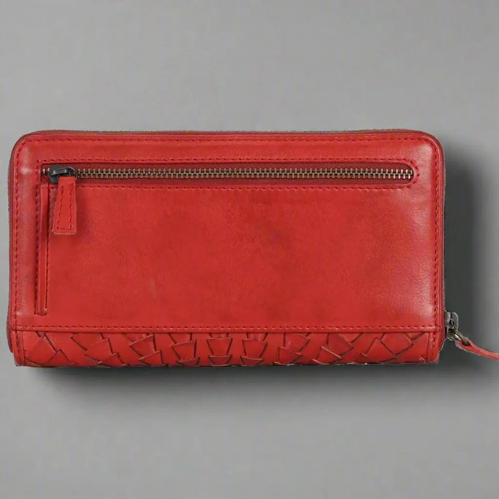 Portafoglio da donna Rugged Earth con zip e cucitura a frustaEX-STOCK Canada