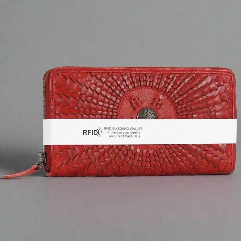 Portafoglio da donna Rugged Earth con zip e cucitura a frustaEX-STOCK Canada