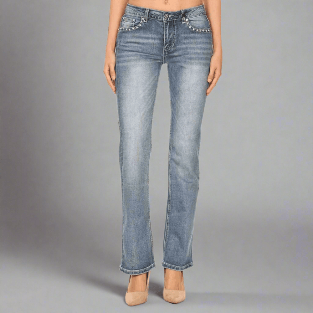 Platinum Plush Damen Rhinestone Schädel & Knochen Bootcut JeansEX-STOCK Canada