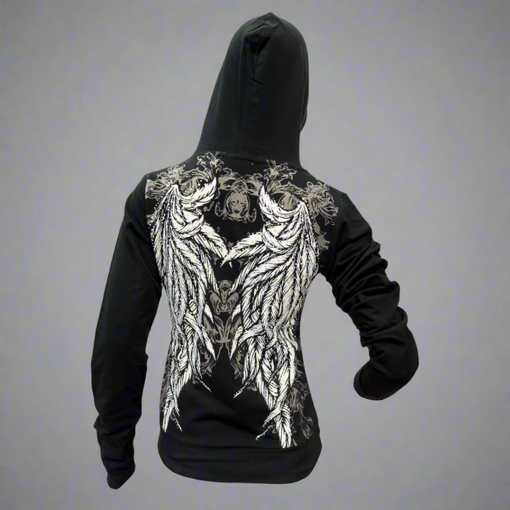 Women's Rhinestone Angel Wing Hoodie EX-STOCK Canada