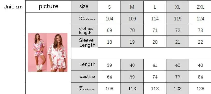 Pyjama deux-pièces en satin imprimé pour femmes - EX-STOCK Canada