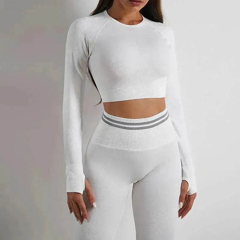 Seamless Yoga Pants Sports Gym Fitness Leggings Or Long Sleeve Tops Outfit - EX-STOCK Canada