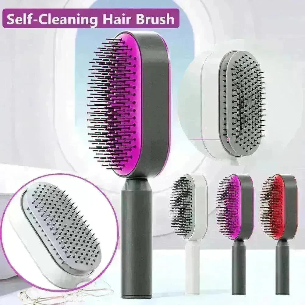 Self Cleaning Hair Brush For Women key Massage Scalp - EX-STOCK CANADA