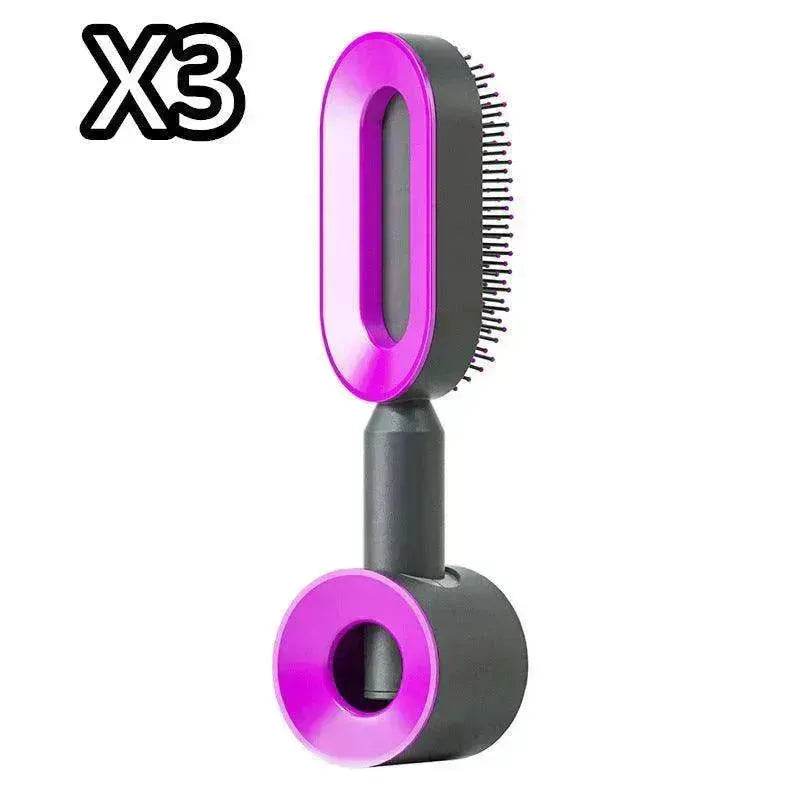 Self Cleaning Hair Brush For Women key Massage Scalp - EX-STOCK Canada