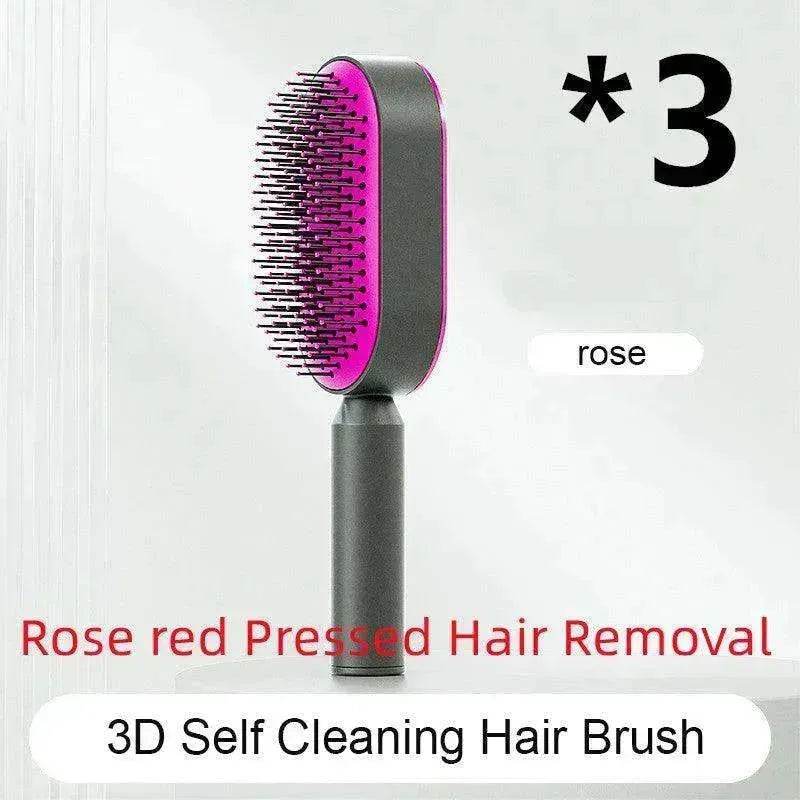 Self Cleaning Hair Brush For Women key Massage Scalp - EX-STOCK Canada