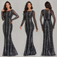 Sequins Women Maxi Dresses Long Sleeve Female Party Dresses EX-STOCK Canada