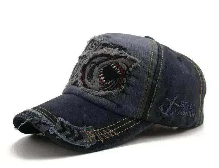 Shark Denim Cap Hip Hop Outdoor Snapback Baseball Caps - EX-STOCK Canada