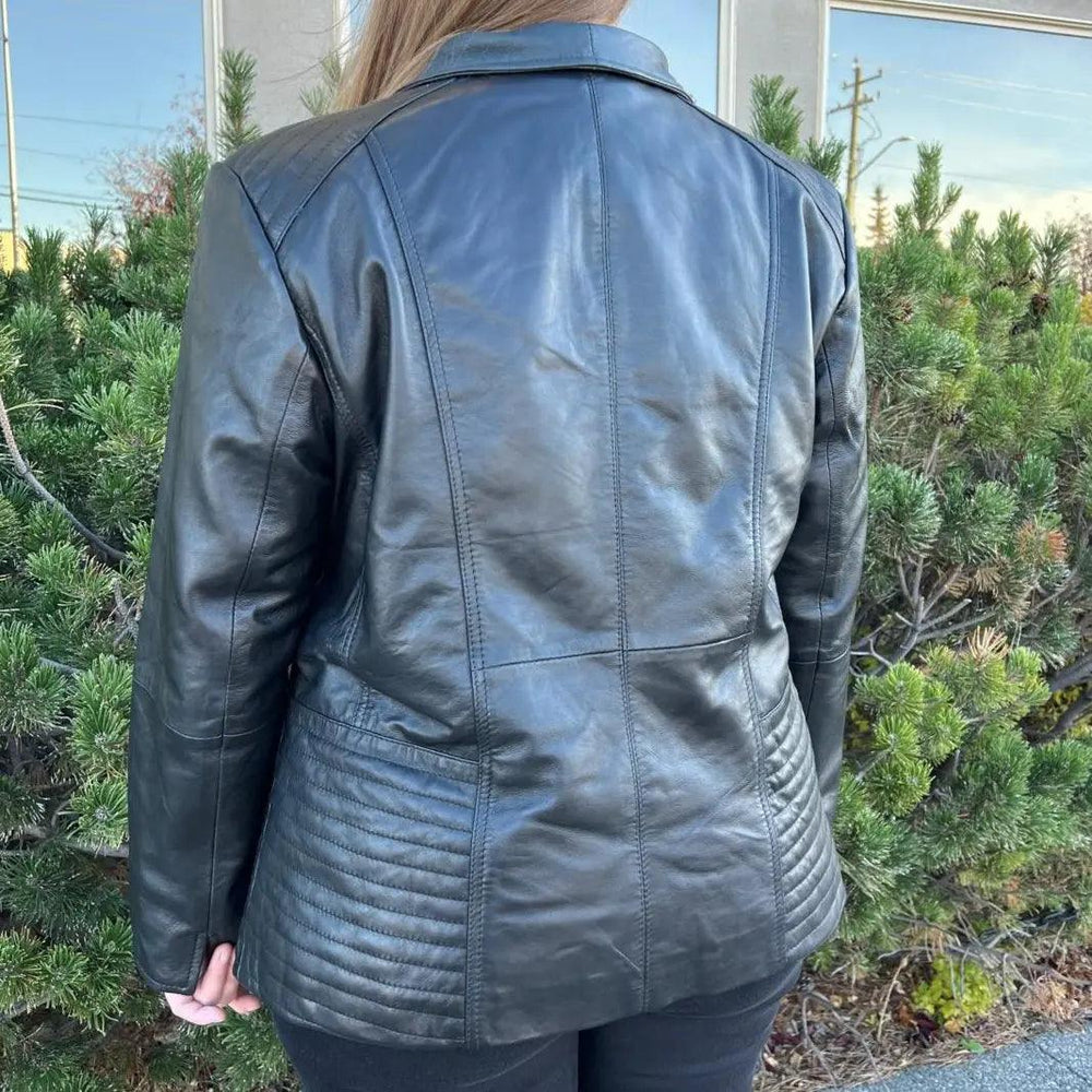 Sheep Leather Jacket with Removable Hood EX-STOCK Canada