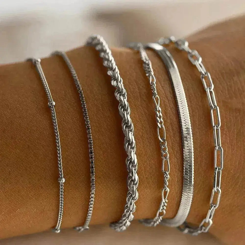 Einfaches Metall-Multischicht-Armband Sechsteiliges Set - EX-STOCK Canada