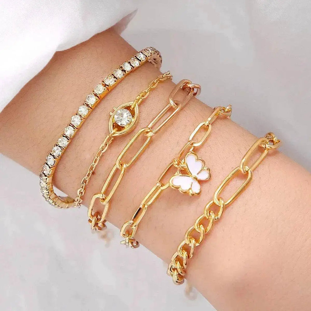 Einfaches Metall-Multischicht-Armband Sechsteiliges Set - EX-STOCK Canada