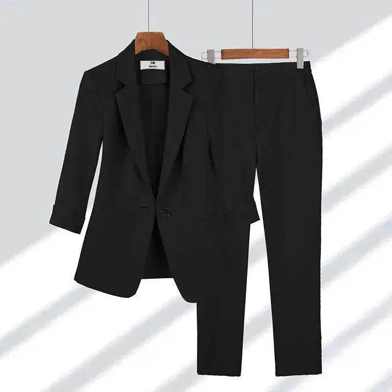 Simple Solid Color Suit Two-piece Set - EX-STOCK Canada