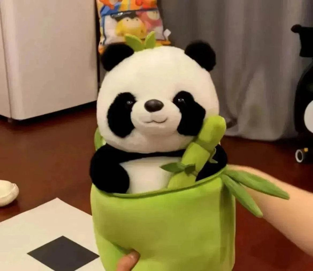 Cuscino Panda Fiore in Tubo di Bambù Simulato - EX-STOCK Canada