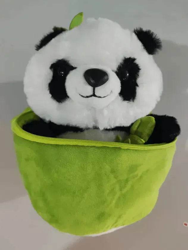 Cuscino Panda Fiore in Tubo di Bambù Simulato - EX-STOCK Canada