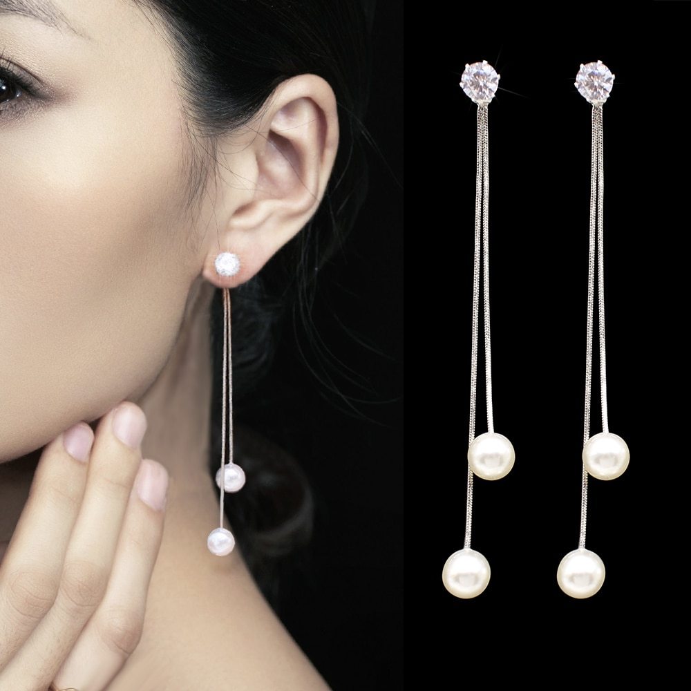 Simulated Pearl Drop Earrings EX-STOCK Canada