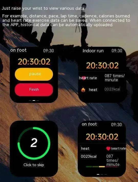 Smart Bluetooth Calling Heart Rate Body Temperature Voice Assistant Smart Bracelet Sports Watch - EX-STOCK Canada