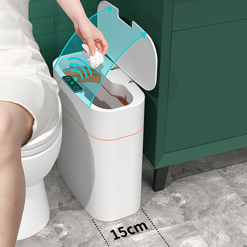 Smart Trash Can With Lid For Bedroom And Living Room Kitchen Storage Box Trash Can Induction Small Car Box Automatic Smart Dustbin Smart Trash Bin EX-STOCK Canada