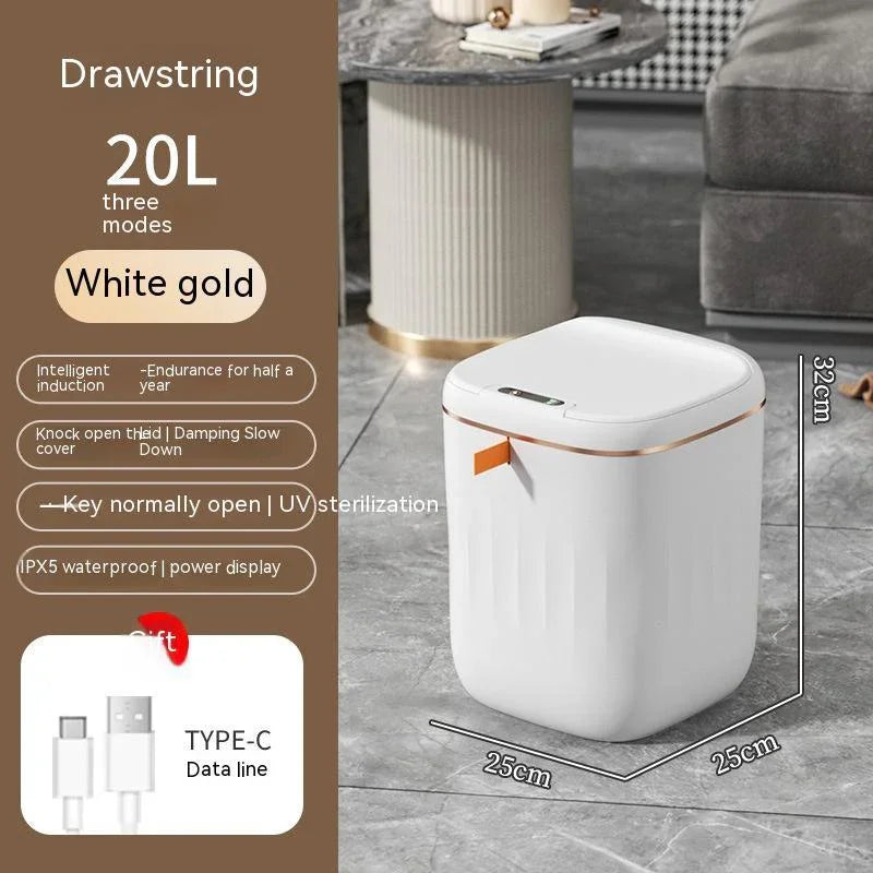 Smart Trash Can With Lid For Bedroom And Living Room Kitchen Storage Box Trash Can Induction Small Car Box Automatic Smart Dustbin Smart Trash Bin EX-STOCK Canada