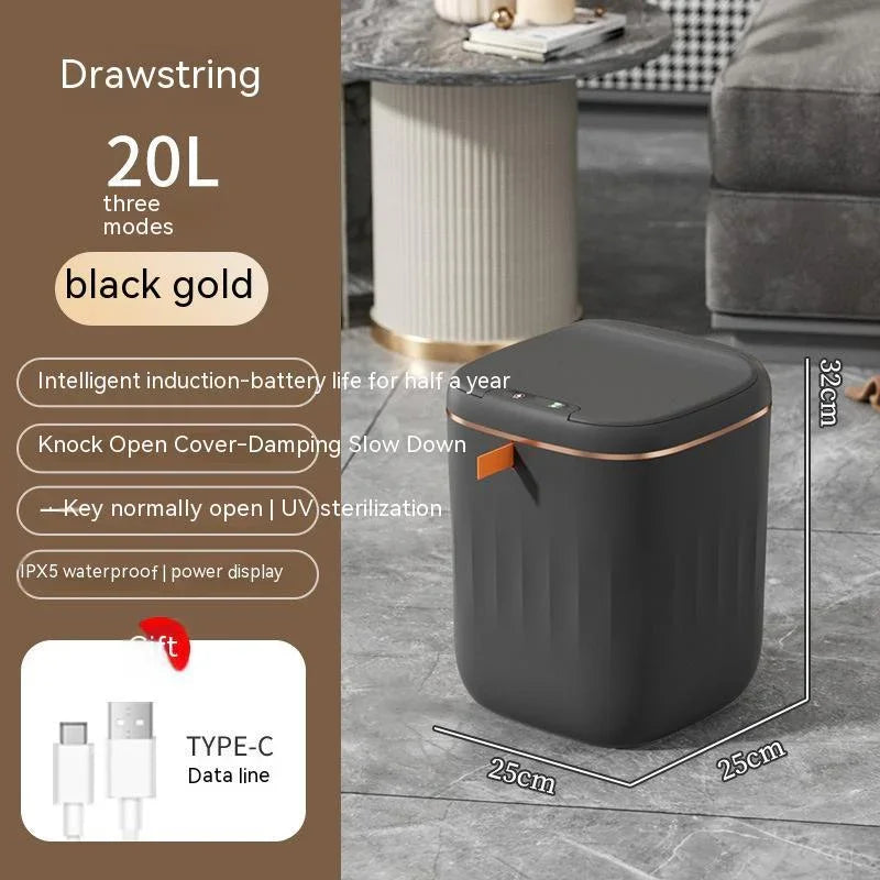 Smart Trash Can With Lid For Bedroom And Living Room Kitchen Storage Box Trash Can Induction Small Car Box Automatic Smart Dustbin Smart Trash Bin EX-STOCK Canada