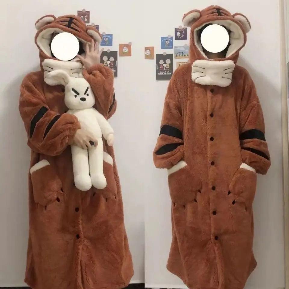 Pyjama Doux pour Fille Petit Tigre Pyjama en Flanelle pour Femmes - EX-STOCK Canada