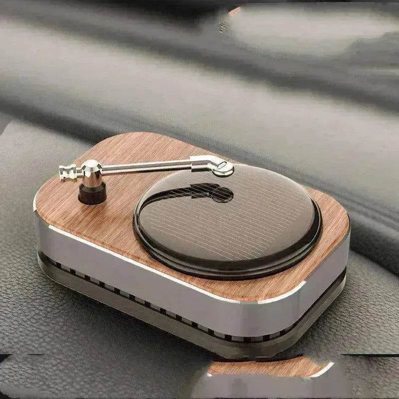 Solar Record Player Rotating Perfume Car Accessories Aromatherapy Decoration - EX-STOCK Canada