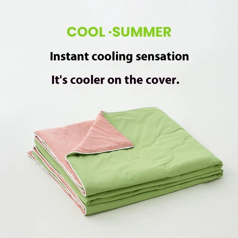 Solid Color AB Version Summer Cool Feeling Thin Duvet Washable EX-STOCK Canada