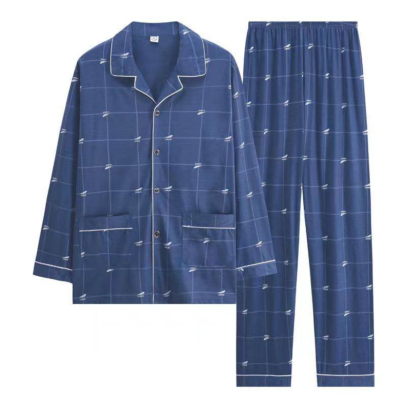 Spring And Autumn Loose Men's Pajamas Suit EX-STOCK CANADA