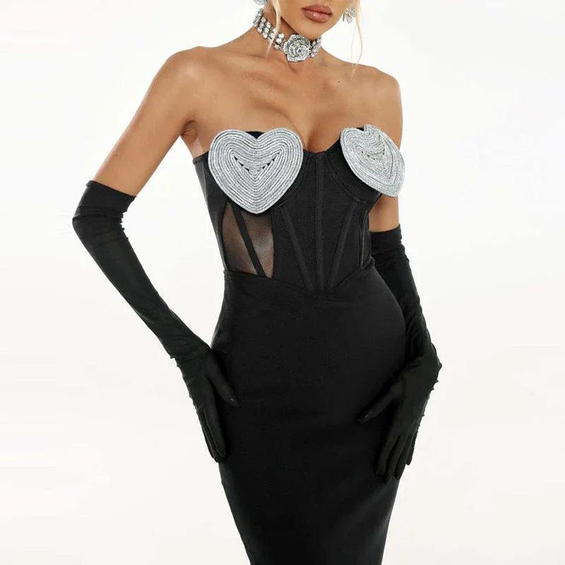Spring And Summer New Sexy Peach Chest Diamond Backless Hip Bandage Dress Party Dress EX-STOCK Canada