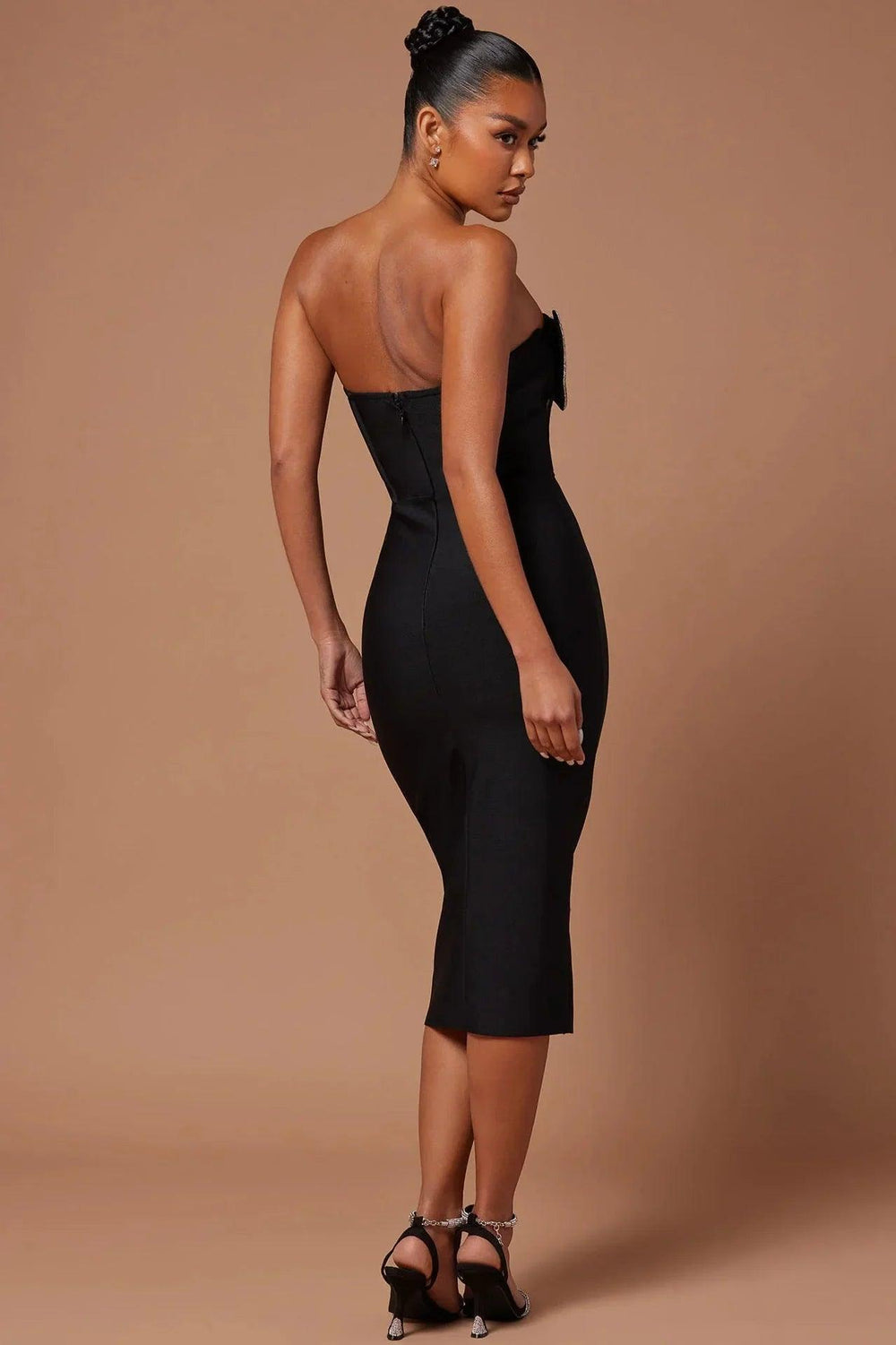 Spring And Summer New Sexy Peach Chest Diamond Backless Hip Bandage Dress Party Dress EX-STOCK Canada