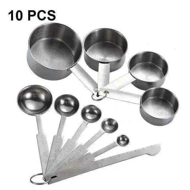 Stainless Steel Measuring Cup & Spoon Set, Stackable Spoons - EX-STOCK Canada