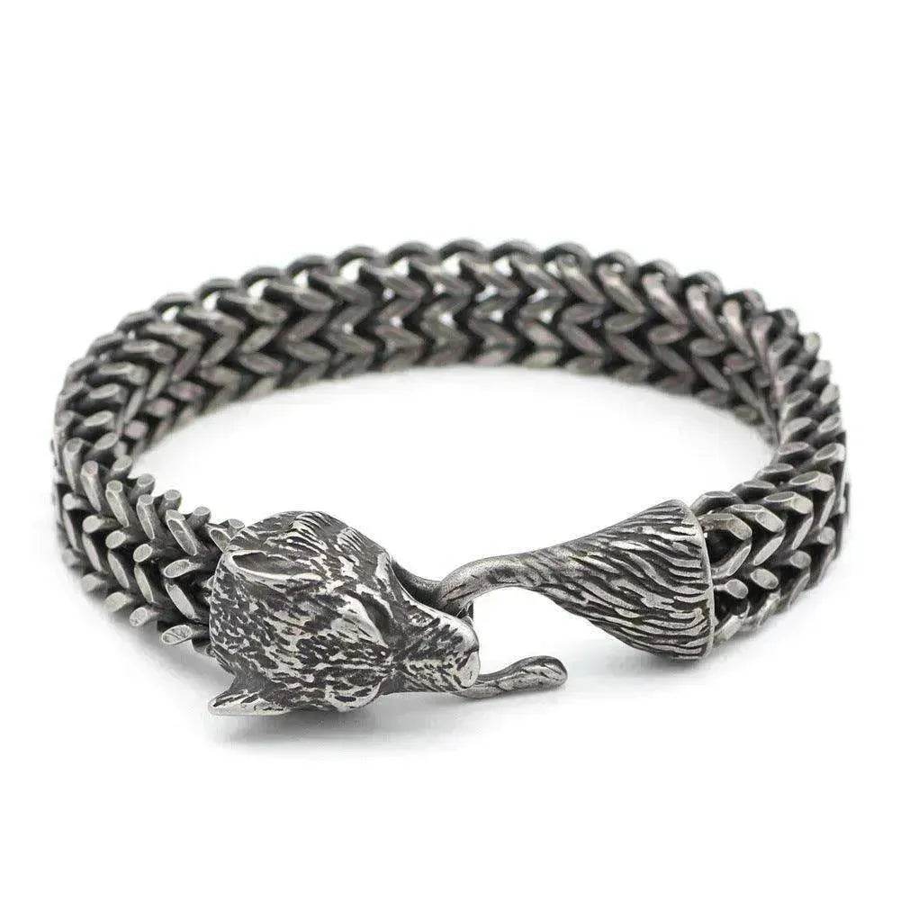 Stainless Wolf Head Chain Bracelet: Wholesale Fashion Gift - EX-STOCK Canada