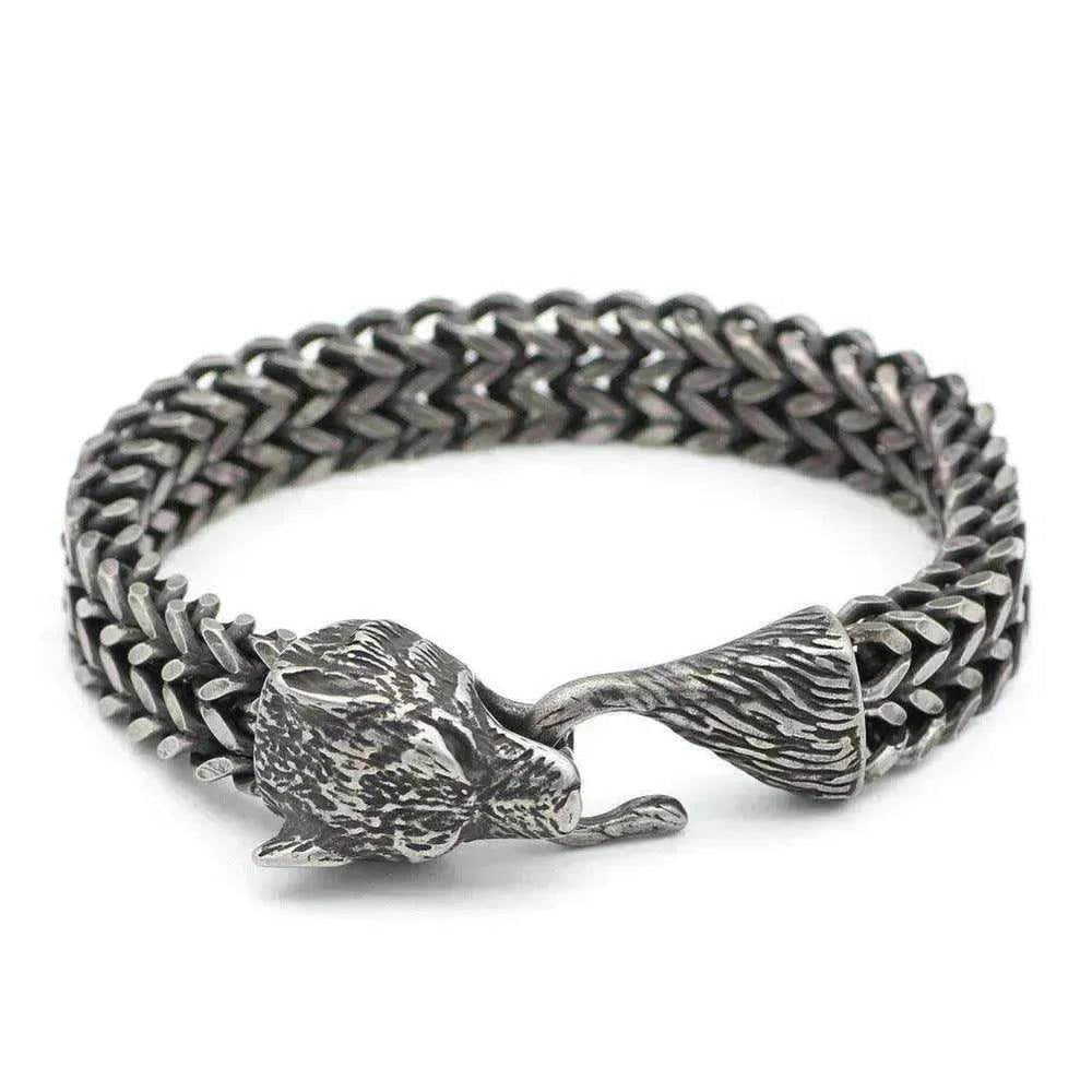 Stainless Wolf Head Chain Bracelet: Wholesale Fashion Gift - EX-STOCK Canada