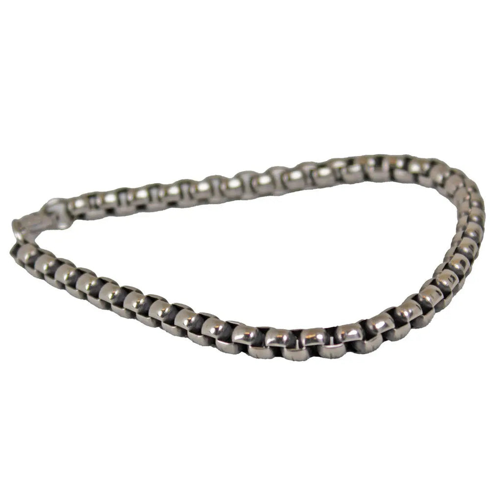 SteelTime Herren Armbänder aus schwarzem Leder und Edelstahl mit Hämatit- und LavasteinEX-STOCK Canada