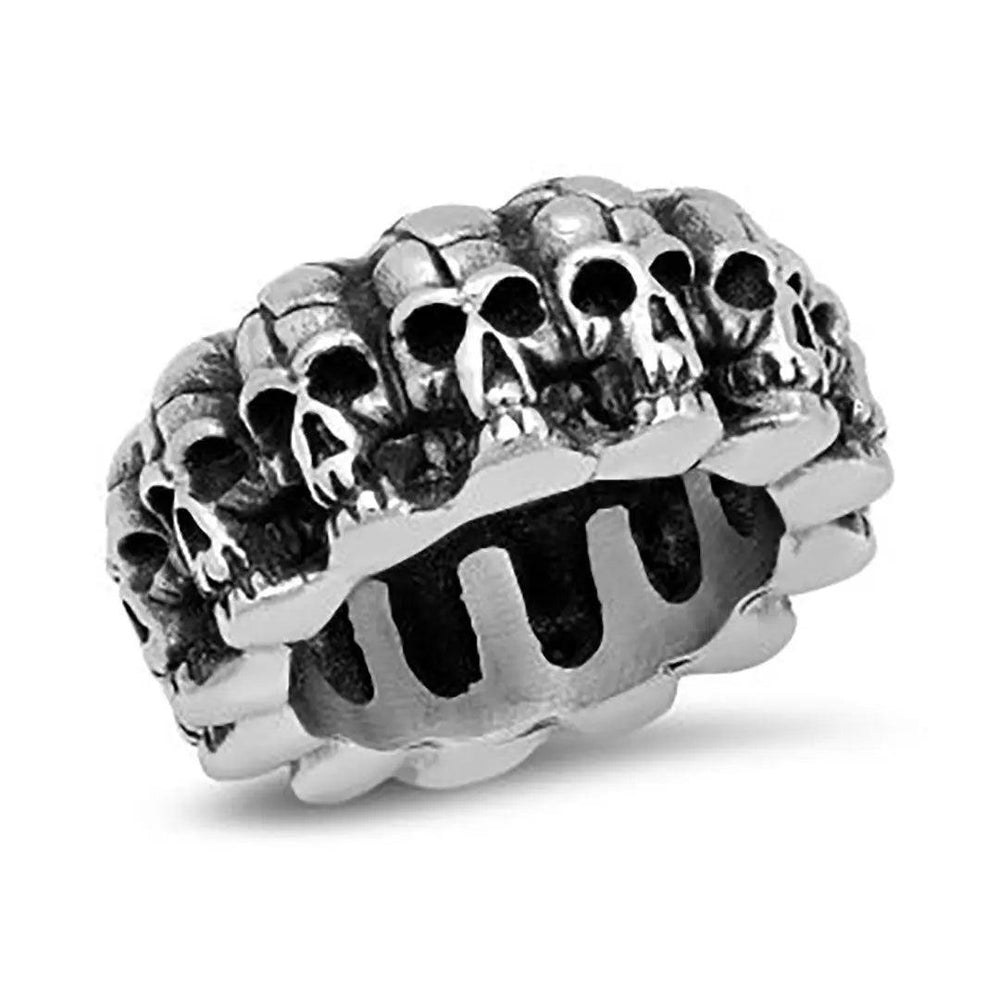 SteelTime Herren Edelstahl Gothic Vintage Biker Skelettkopf RingEX-STOCK Canada